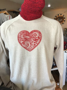 Paisley Heart Crew Neck Sweatshirt