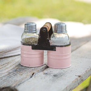 Pink Enamel Salt n Pepper Shakers