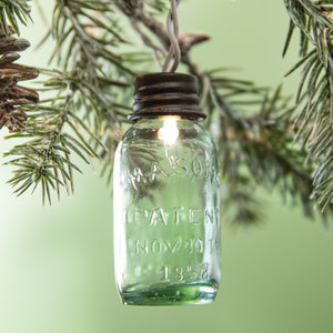 Mason Jar Glass Ornament Christmas Lights