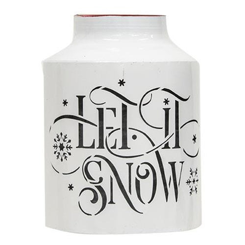 Let it SNOW Milk Can Luminary