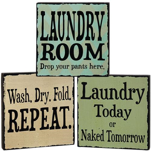 Laundry Room 4" block signs