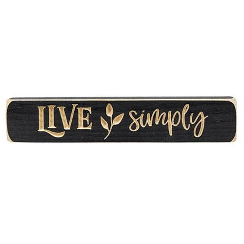 Live Simply Engraved Block 9