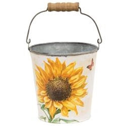 Sunflower & Bee Metal Can